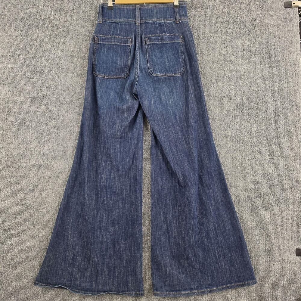 Pilcro Jeans 26 Wide Leg Trousers Denim Blue Casual Sailor Office Work Casual - Picture 6 of 16